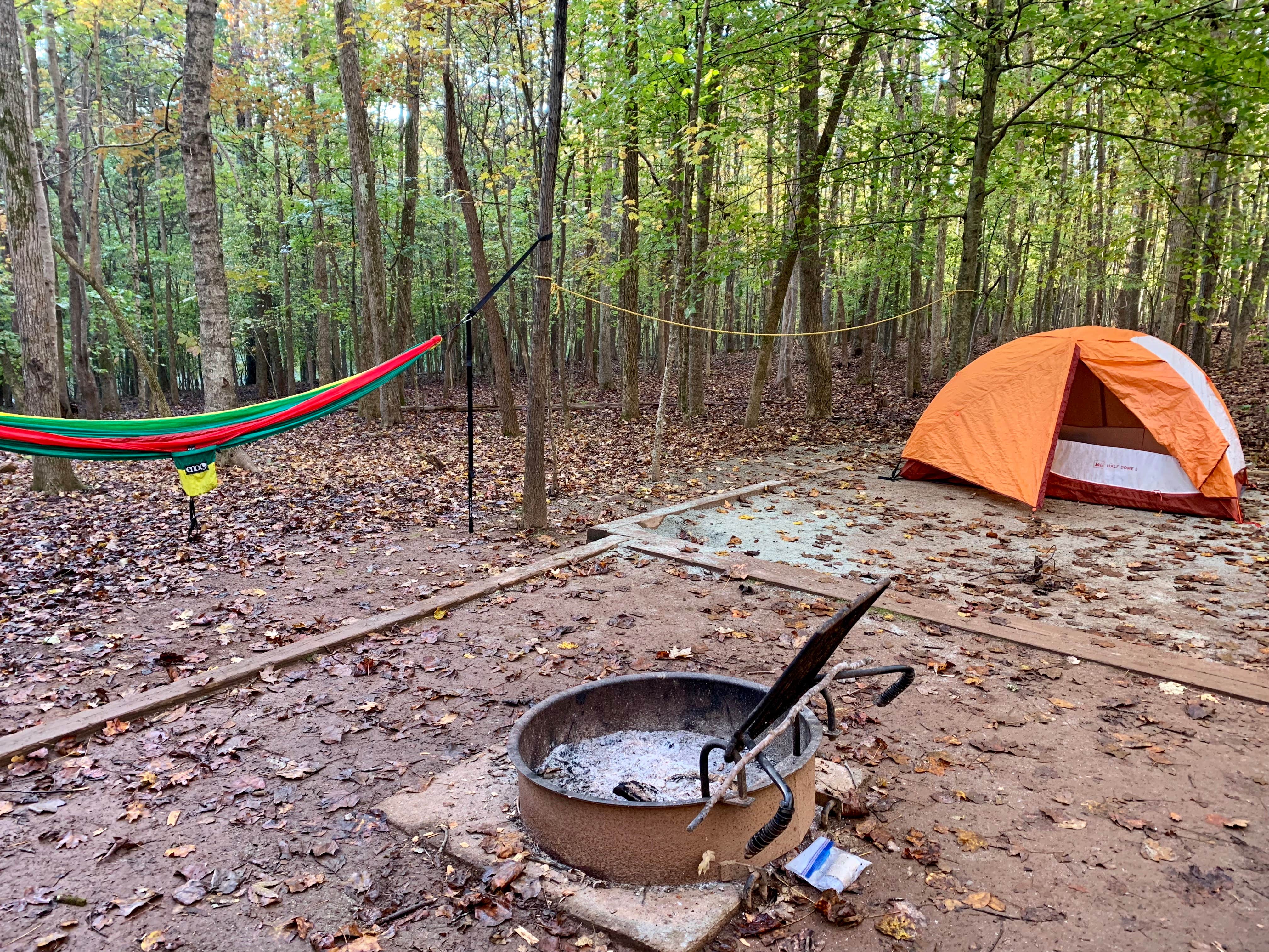 Caroline G.'s photo of tent camping at Eno River State Park Campground near B. Everett Jordan Lake