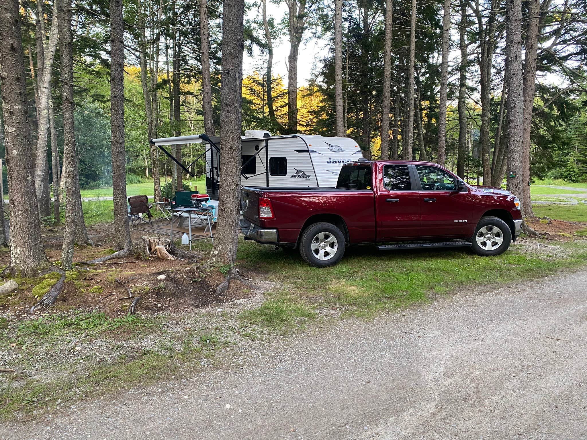 Brandon R.'s photo of camping with pets at Sherwood Forest Campsite near Owls Head, ME
