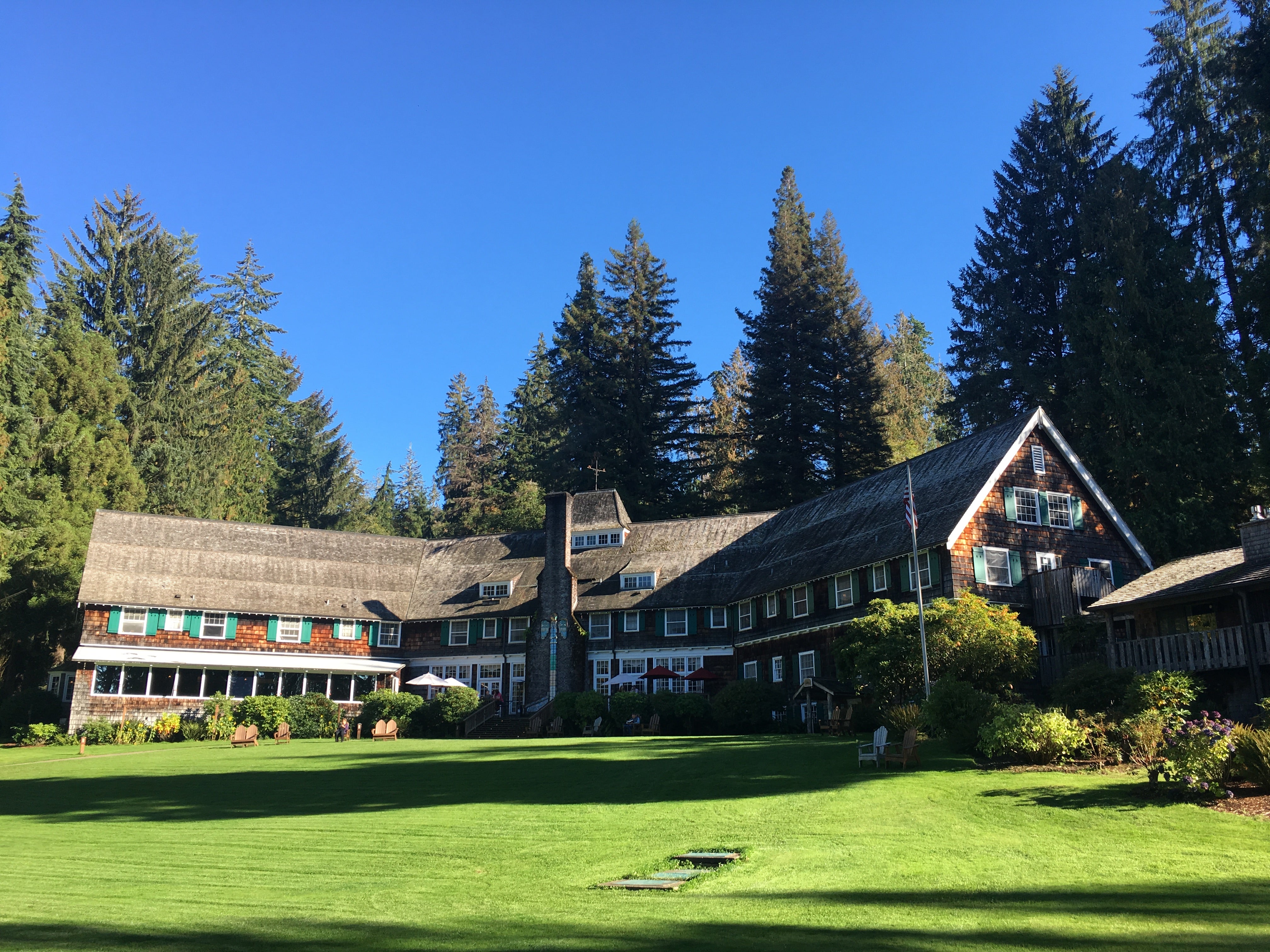 Lake Quinault Lodge.  You'll pass this on the way in to the campground.
