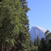 Half dome view from Camp 4 parking lot