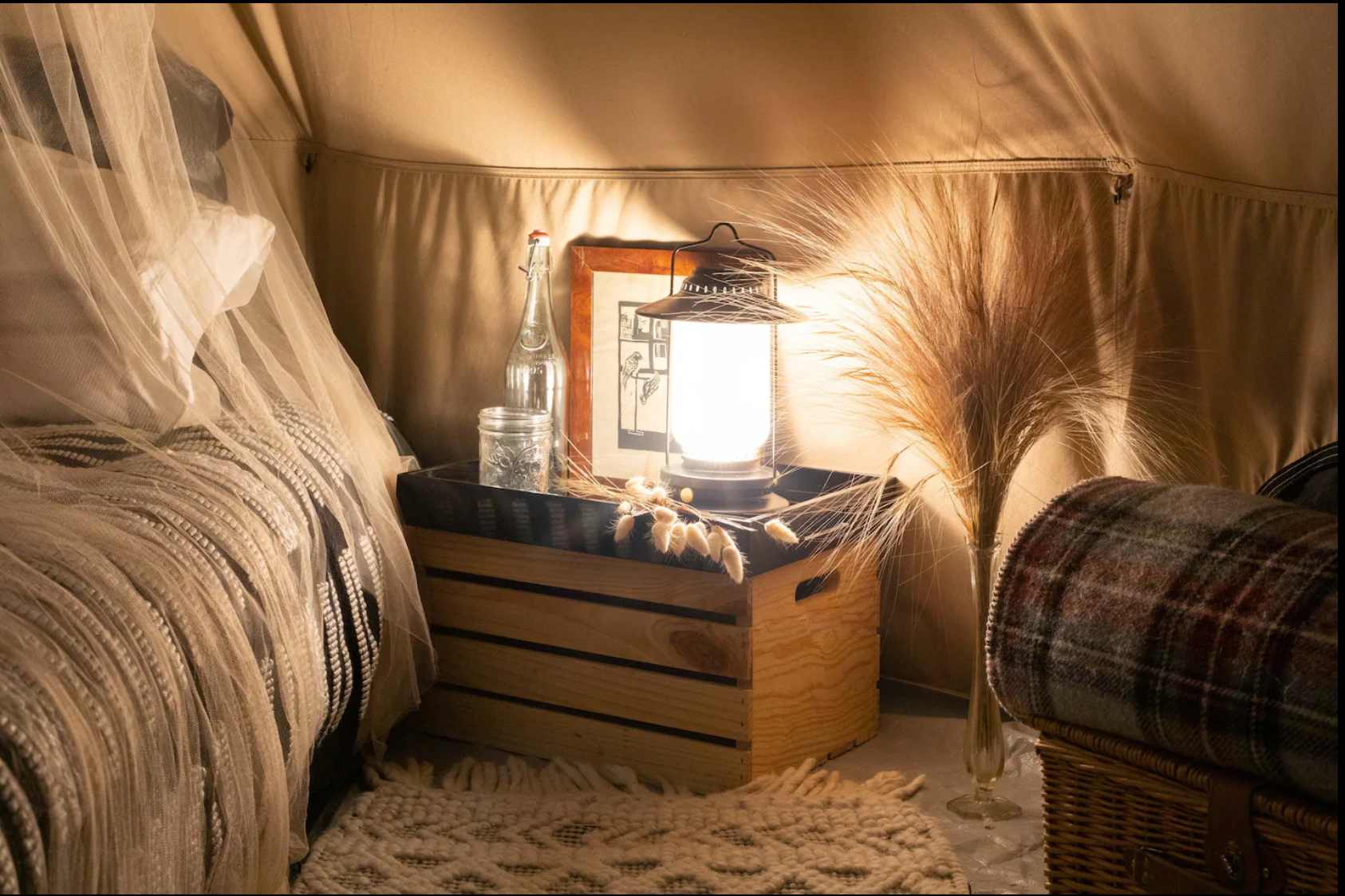 Ashley F.'s photo of camping with pets at Year-Round Scenic Lakefront Glamping near Bethel, NY