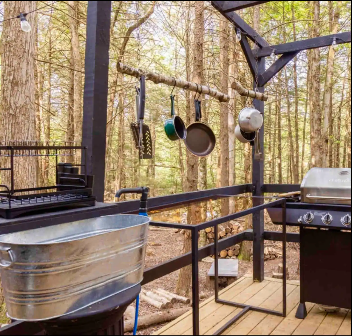 Camper-submitted photo at Romantic Glamping Camper With Indoor Fireplace near Monticello, NY