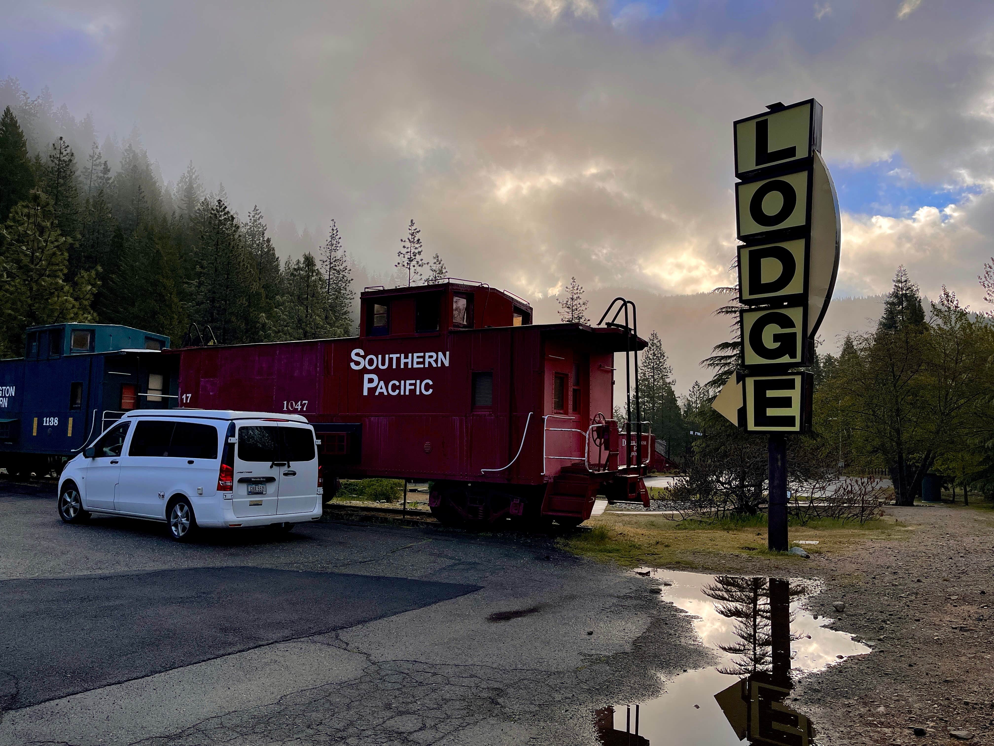 Lee D.'s photo of rv camping at Jubilee Railroad Wilderness Lodge & Campground was Railroad Park Resort near McCloud, CA