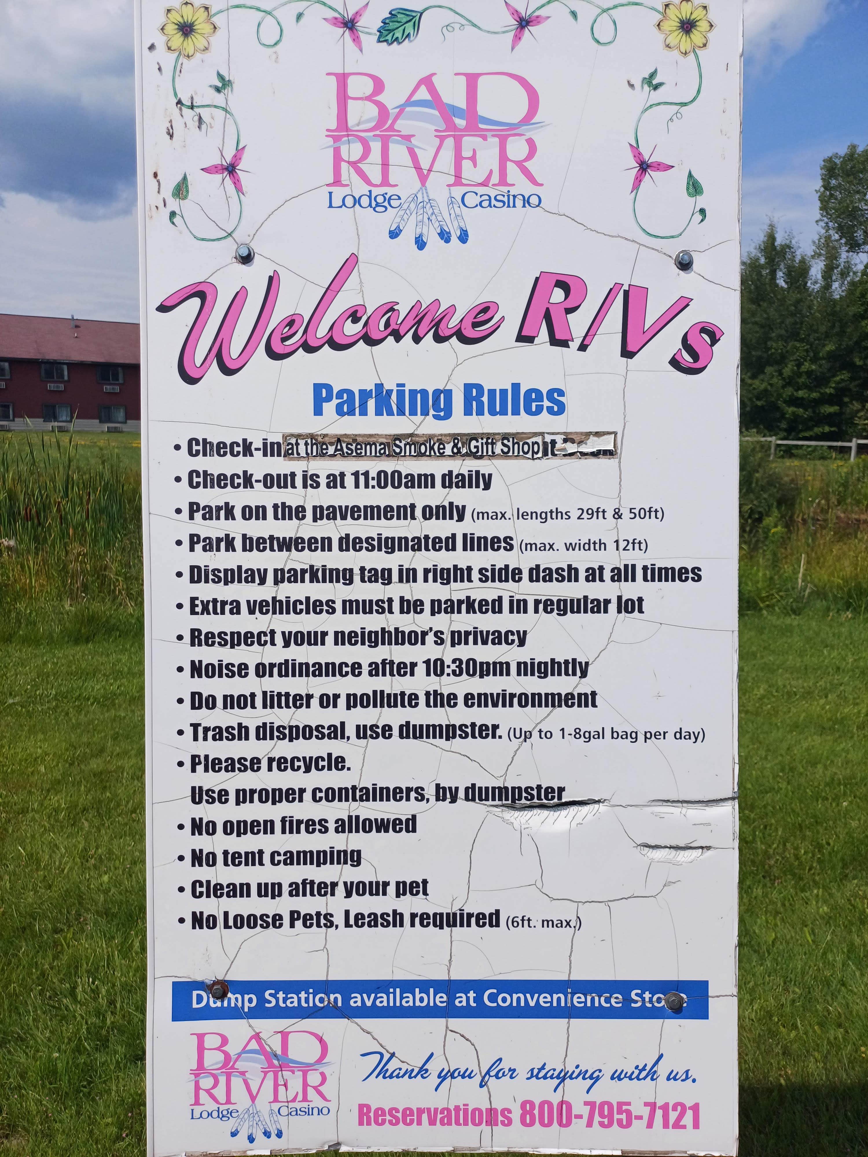 Camper-submitted photo at Bad River Casino near Marengo, WI