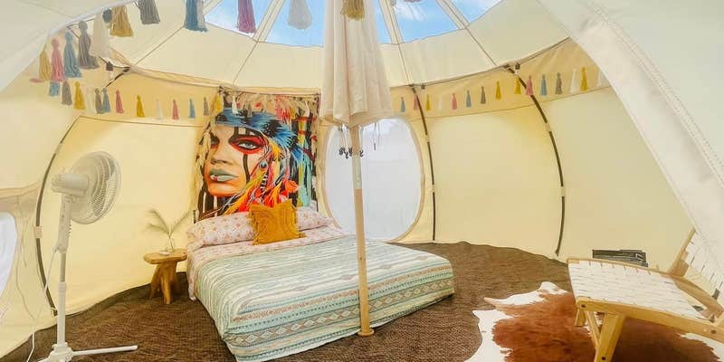 Camper submitted image from Cowtown Glamping Cabins