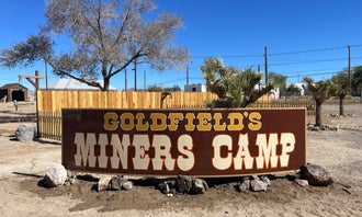 Camping near Clayton Valley Sand Dunes: Goldfield Miner's Camp, Tonopah, Nevada