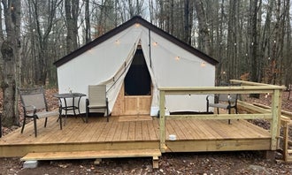 Camping near Thompson's Lake Campground — Thacher State Park: Whispering Timbers Glamping, Hensonville, New York