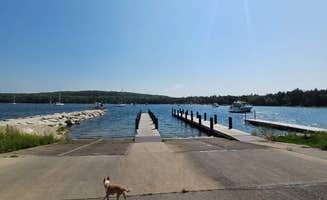 Laura M.'s photo of camping with pets at North Nicolet Bay Campground — Peninsula State Park near Stephenson, MI