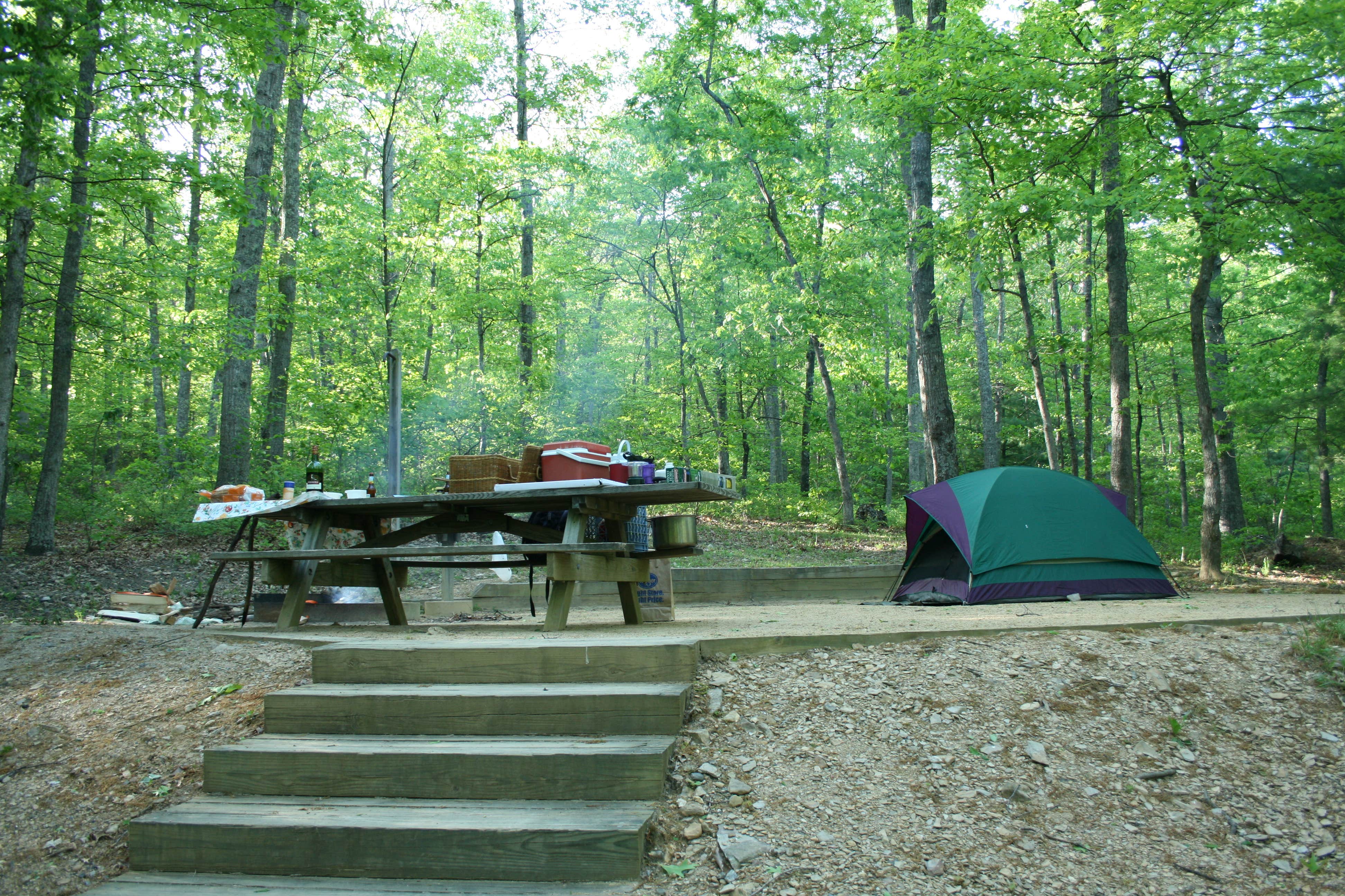 Large sites, with steps up from the road