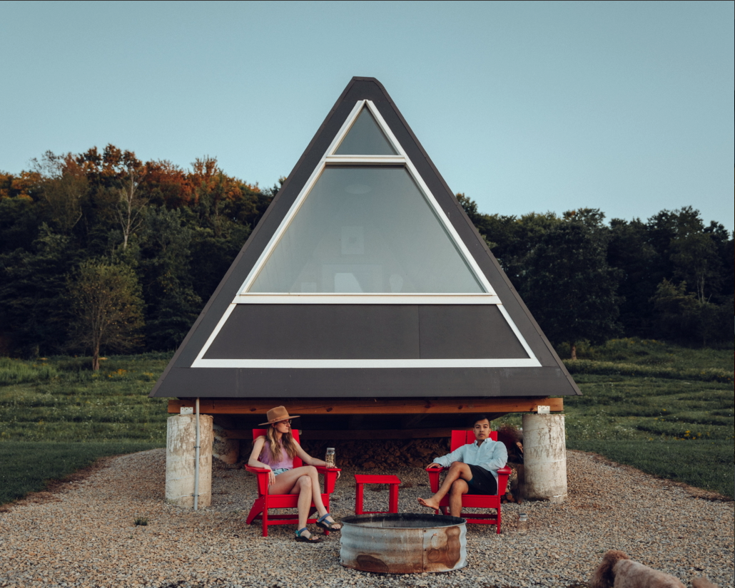 Ashley F.'s photo of camping with pets at Glamplyfe Happydale Retreat near Coshocton, OH