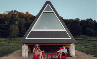 Ashley F.'s photo of camping with pets at Glamplyfe Happydale Retreat near Caldwell, OH