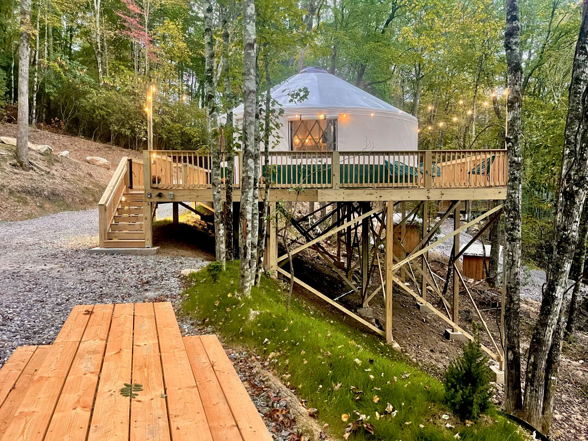 Carson G.'s photo of glamping accommodations at Pala Chino Yurt near Murphy, NC
