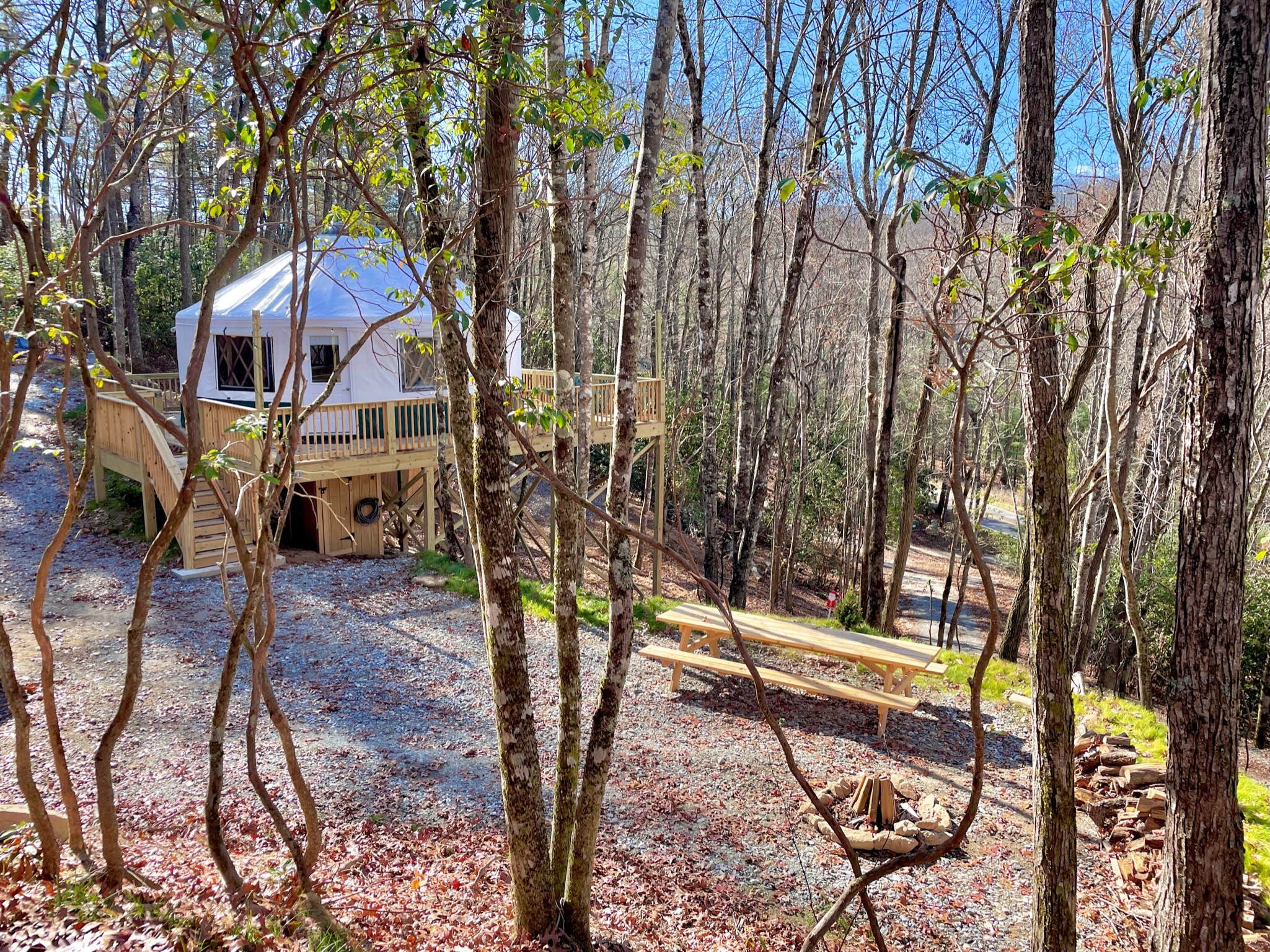Carson G.'s photo of glamping accommodations at Pala Chino Yurt near Coker Creek, TN