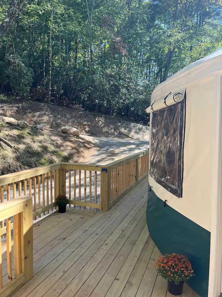 Camper-submitted photo at Pala Chino Yurt near Nantahala National Forest