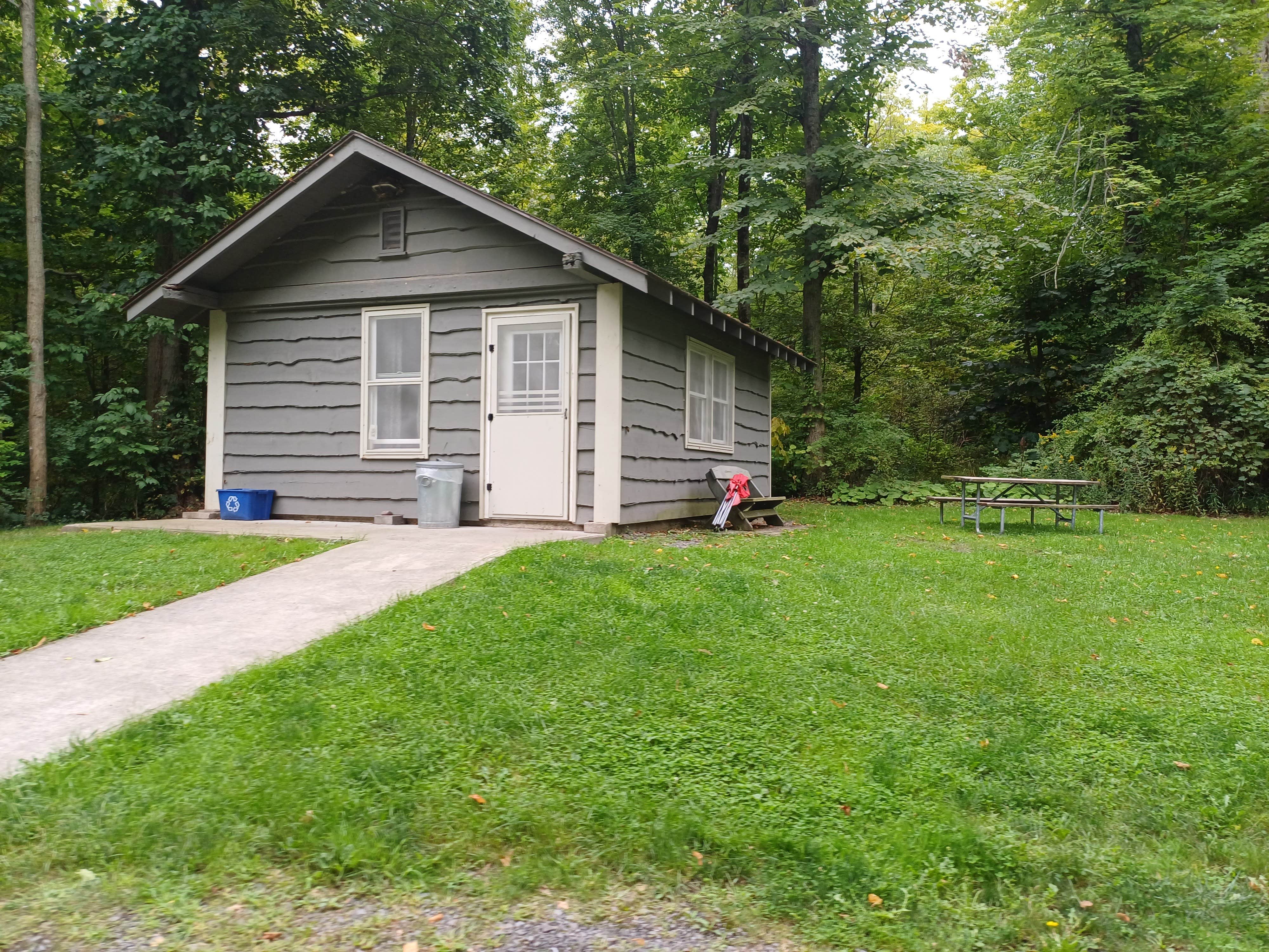Laura M.'s photo of a cabin at Lakeview Camping Area — Fair Haven Beach State Park near Orwell, NY