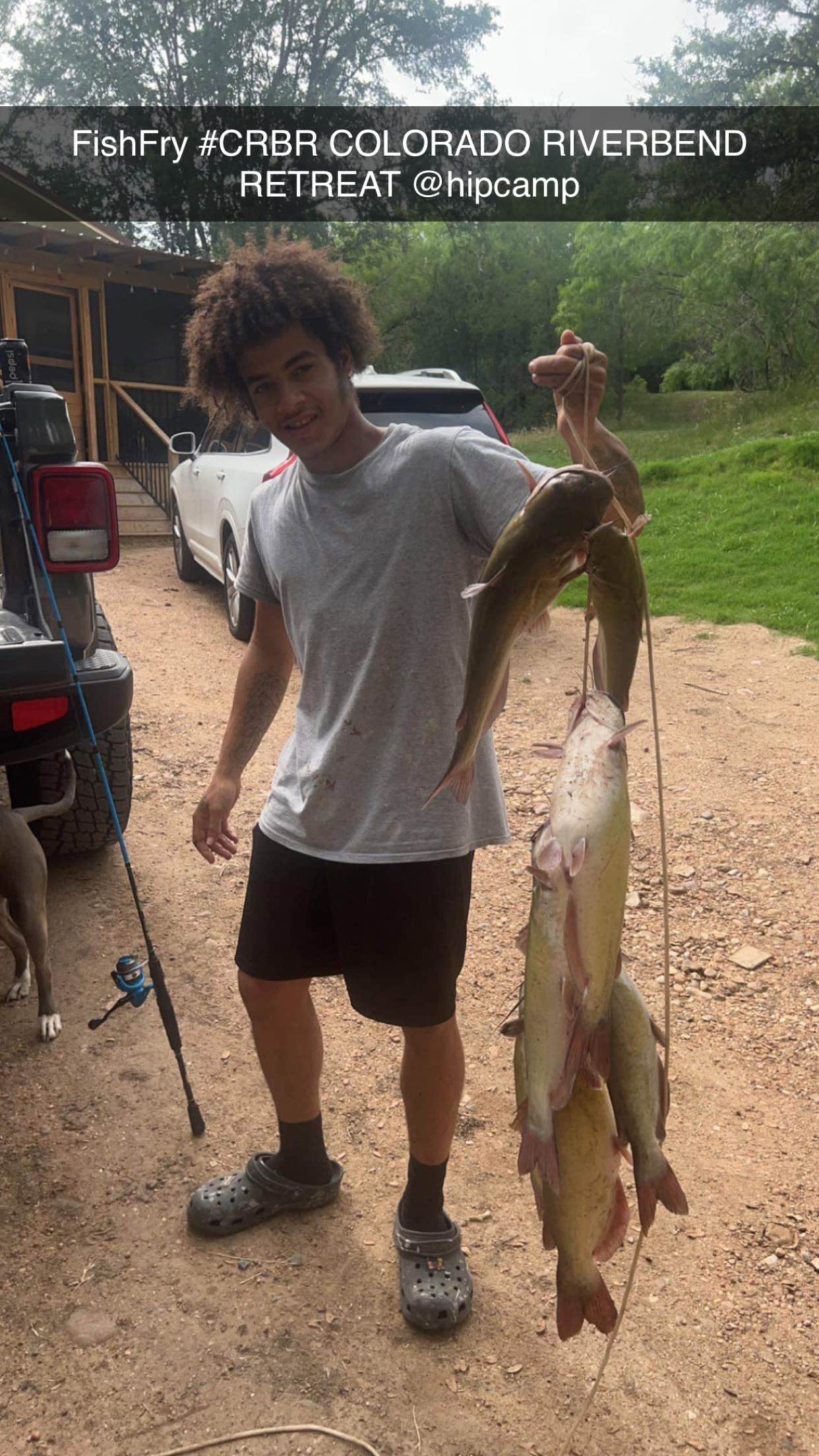Bridget P.'s photo of camping with pets at Colorado RiverBend Retreat near Bastrop, TX