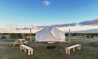 Camping near Edwards AFB FamCamp: Sojourn Stays: Desert Yurt Retreat, Llano, California