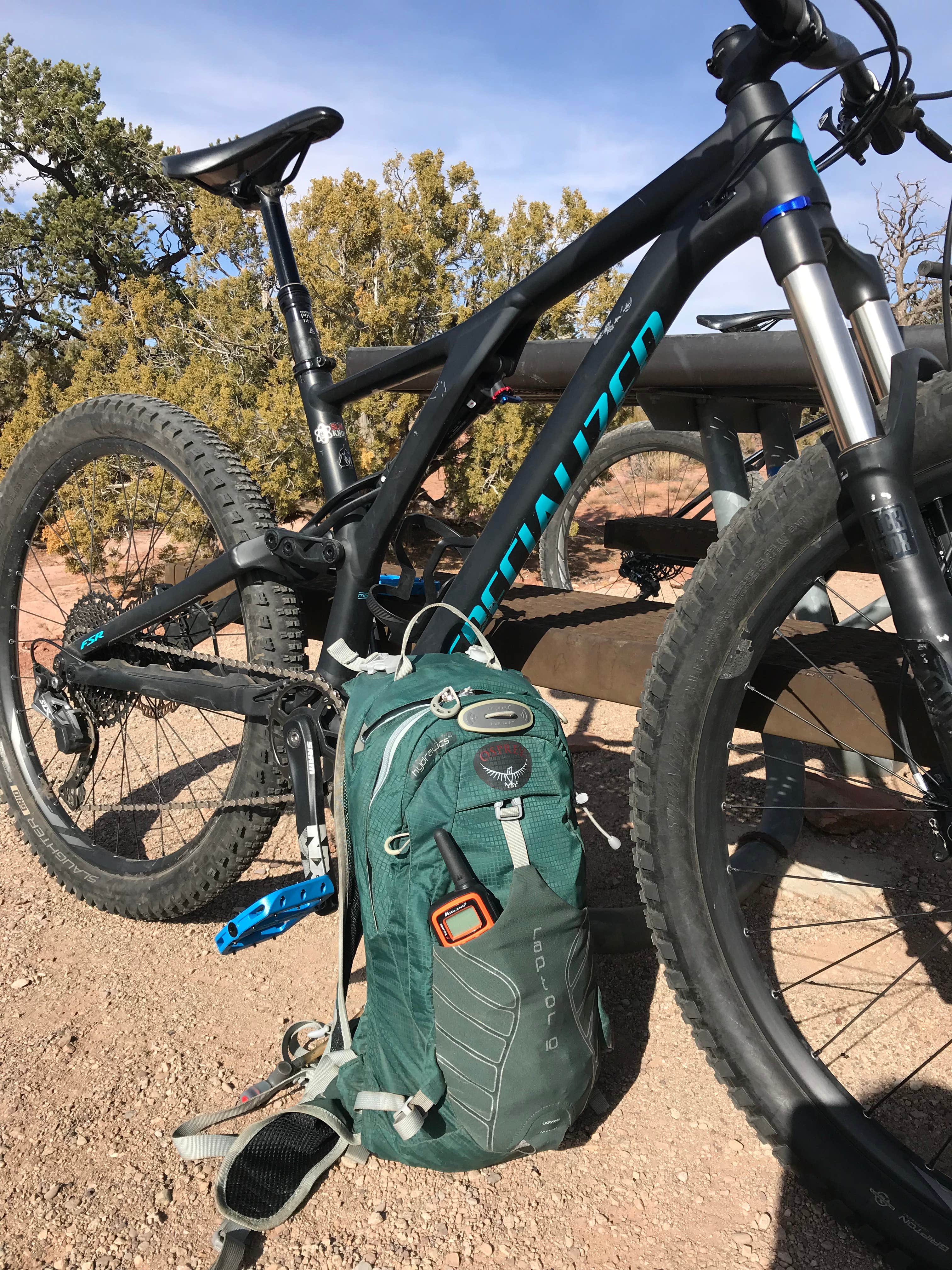 The whole goal of the trip.  Mountain biking and playing with radios--joy!