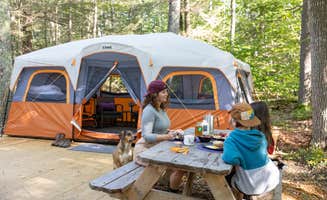 Tyra P.'s photo of camping with pets at Wolfe's Neck Ocean Front Camping near Brunswick, ME