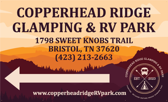 Camping near Breath of Dawn: Copperhead Ridge Glamping & RV Park, Bristol, Tennessee