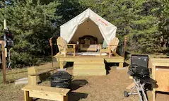 Camping near Montiques Studio: Persimmon Farm Tent, Landrum, South Carolina