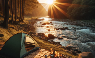 Keith P.'s photo of tent camping at Someday Happens River Retreat near Rainbow Lake, NY