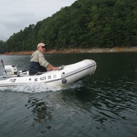 We took our inflatable boats from the Ramp at Fontana Dam to the Island and spent a couple of nights. 