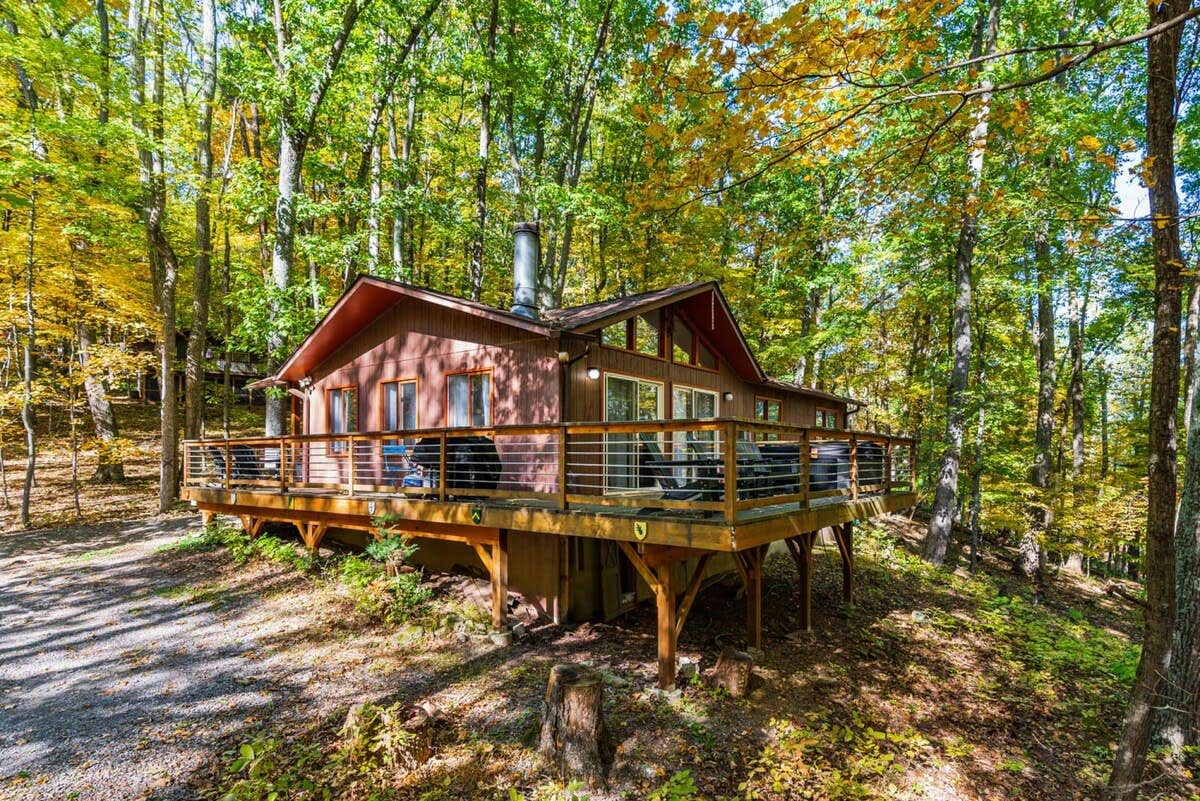 The Dyrt's photo of a cabin at Hot Tub, Large Deck, Grill, WiFi, Resort Amenities near Saxton, PA