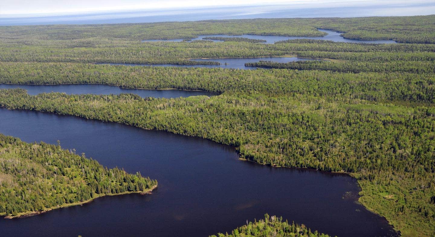 Aerial View from West Chickenbone Campground in Isle Royale National Park