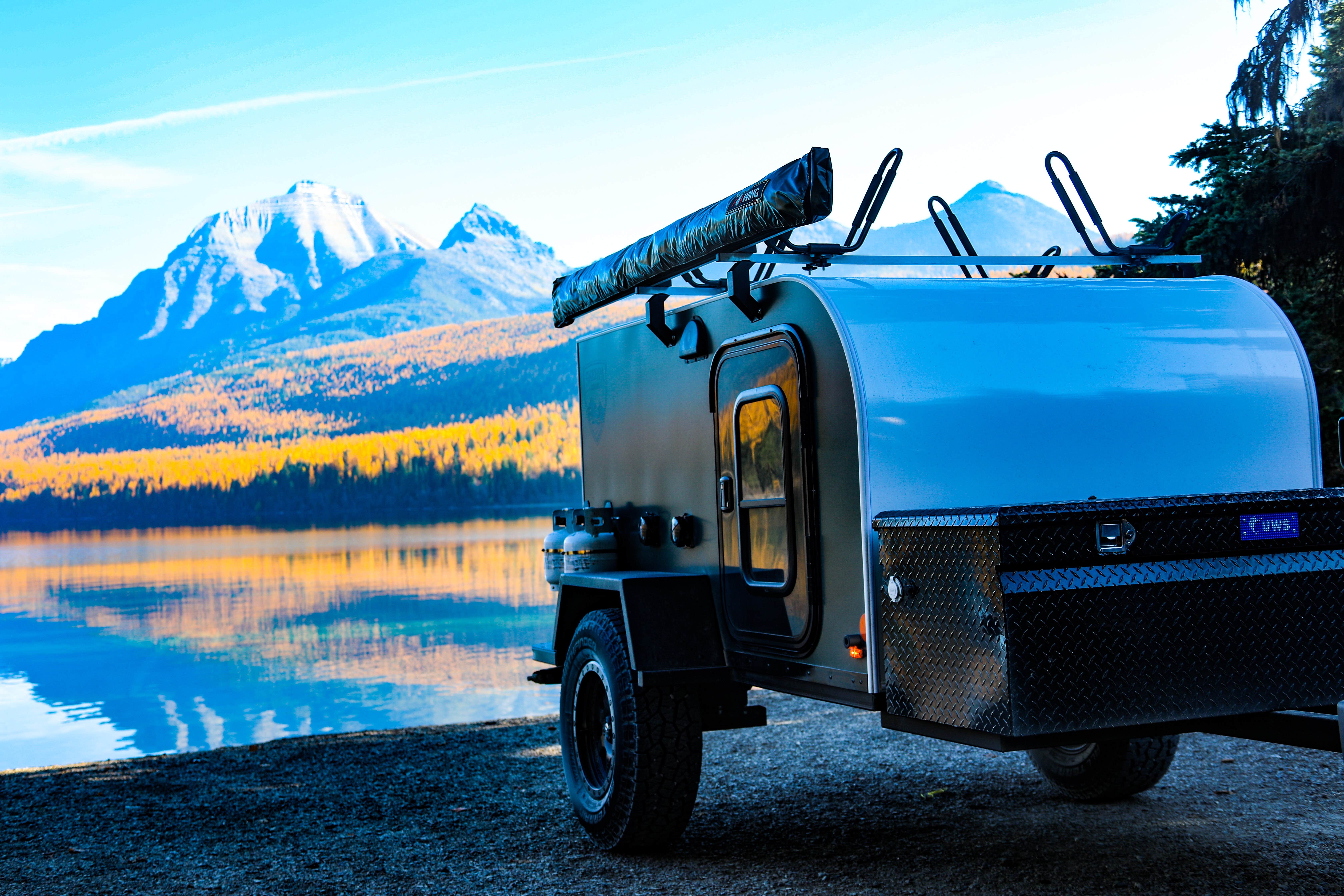 Fall camping at Bowman Lake - Glacier National Park