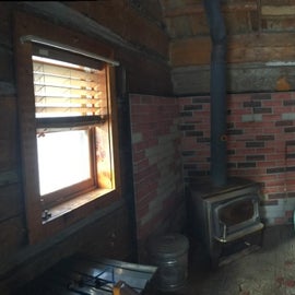 Panoramic view of the cabin's interior