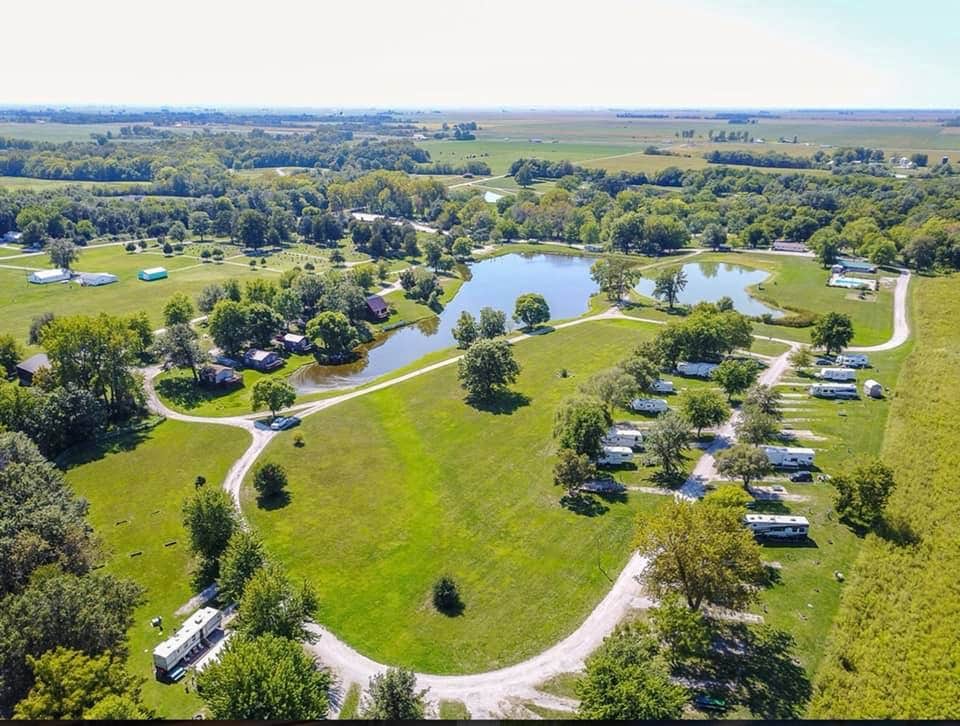 Aerial of one part of the campground