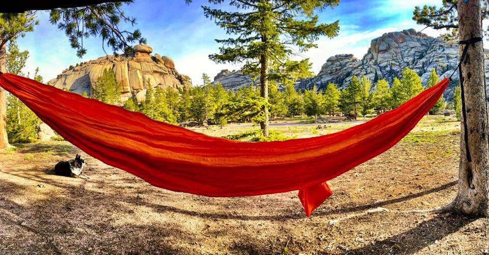 Hayley K.'s photo of camping with pets at Vedauwoo Tent Campground (Wy) — Medicine Bow Routt N Fs & Thunder Basin Ng near Laramie, WY