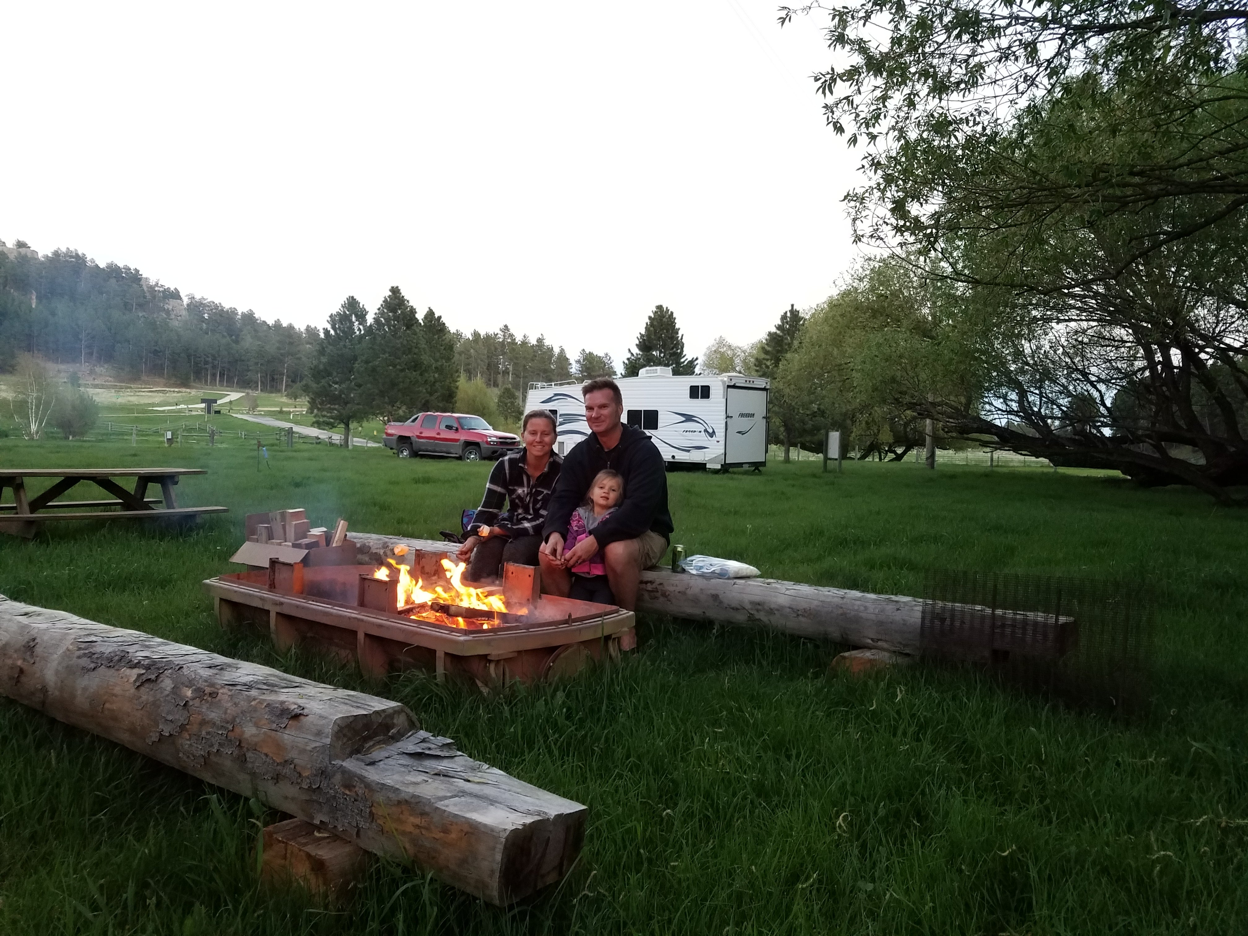 Enjoy a campfire with other guests
