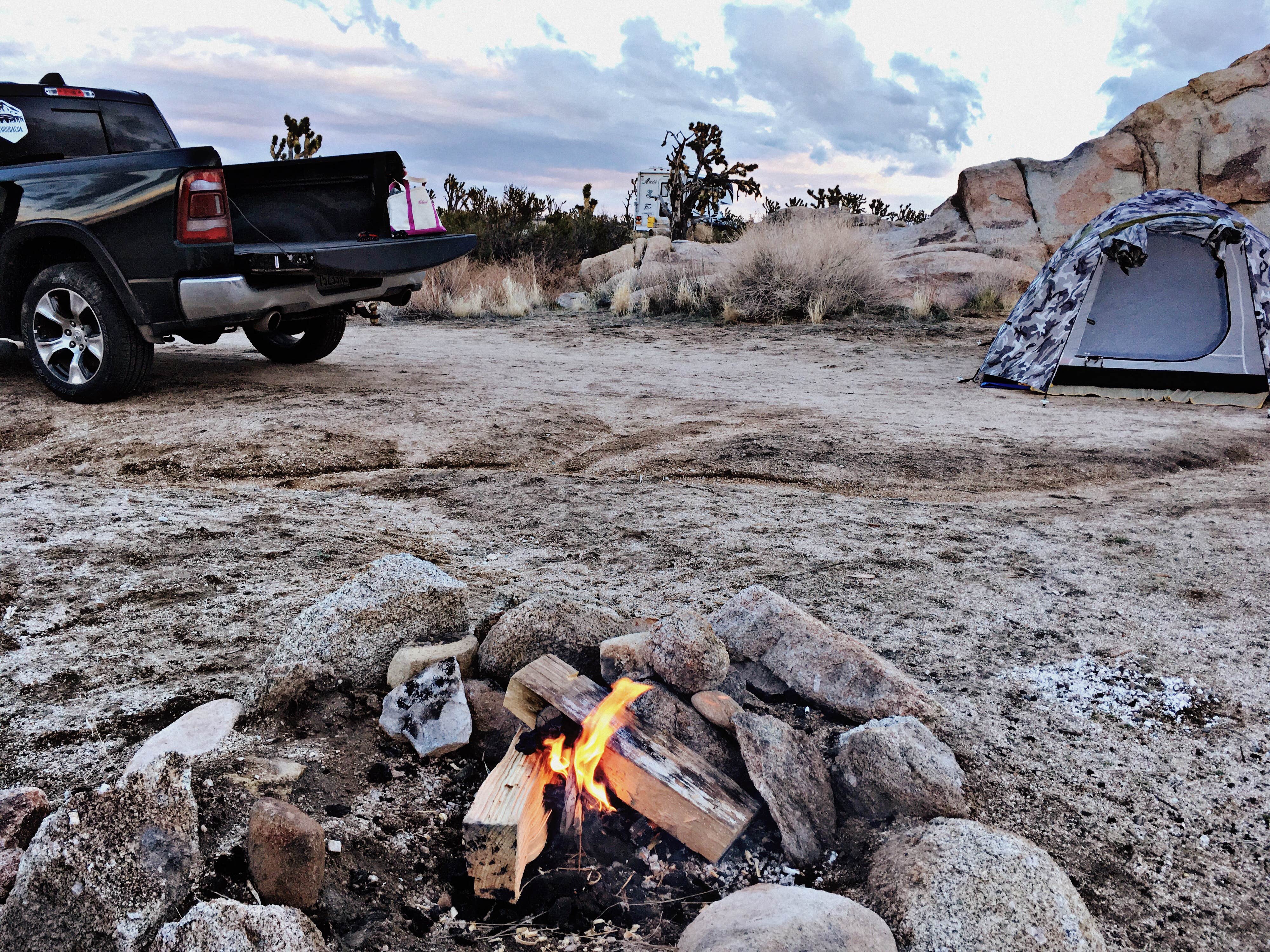 Chanel C.'s photo of a dispersed camping area at Mojave Cross Dispersed — Mojave National Preserve near Mojave National Preserve