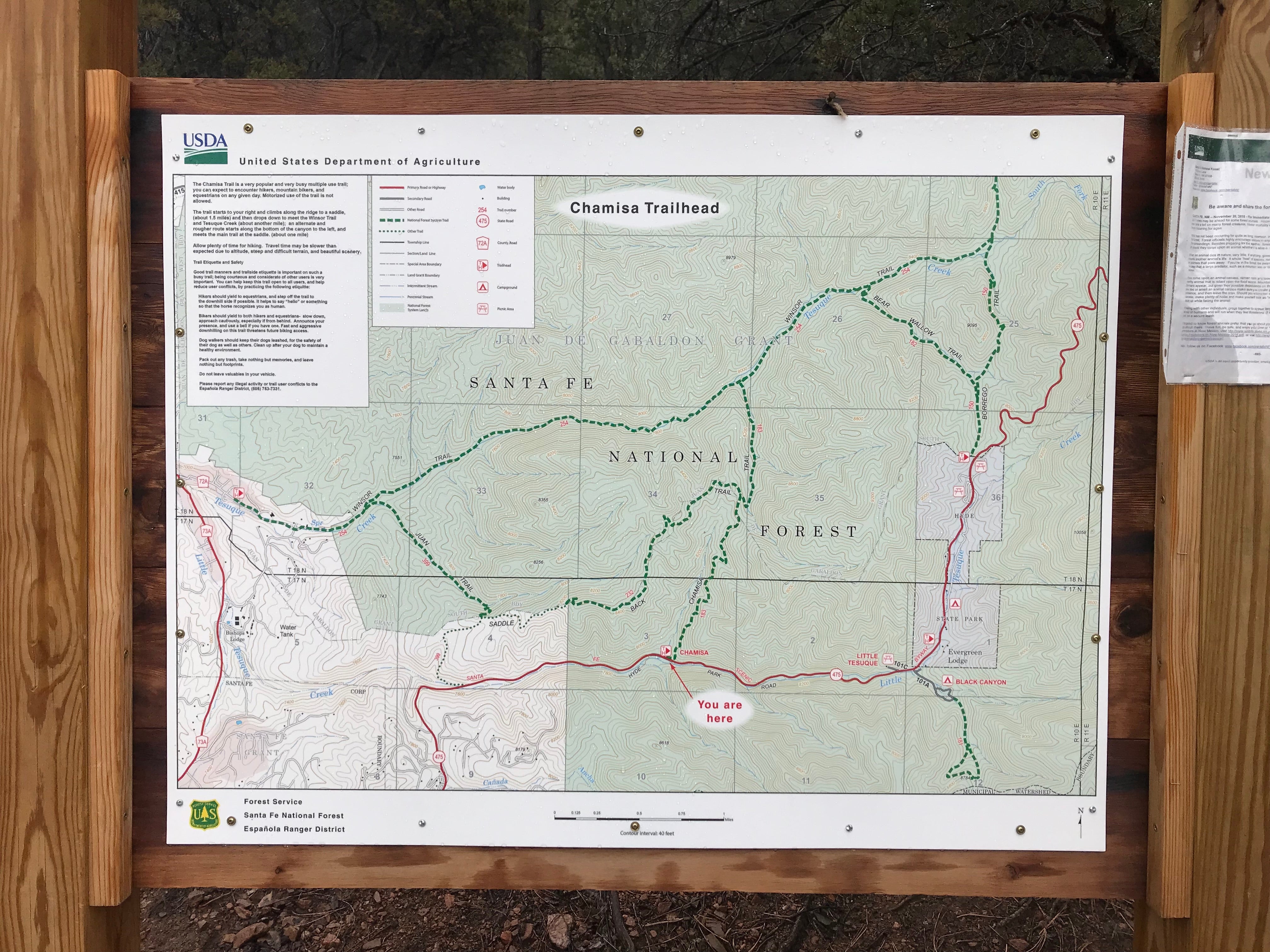 This area is a part of the very large trail system which runs through much of New Mexico, you can find this map as you enter the National Forest for more information
