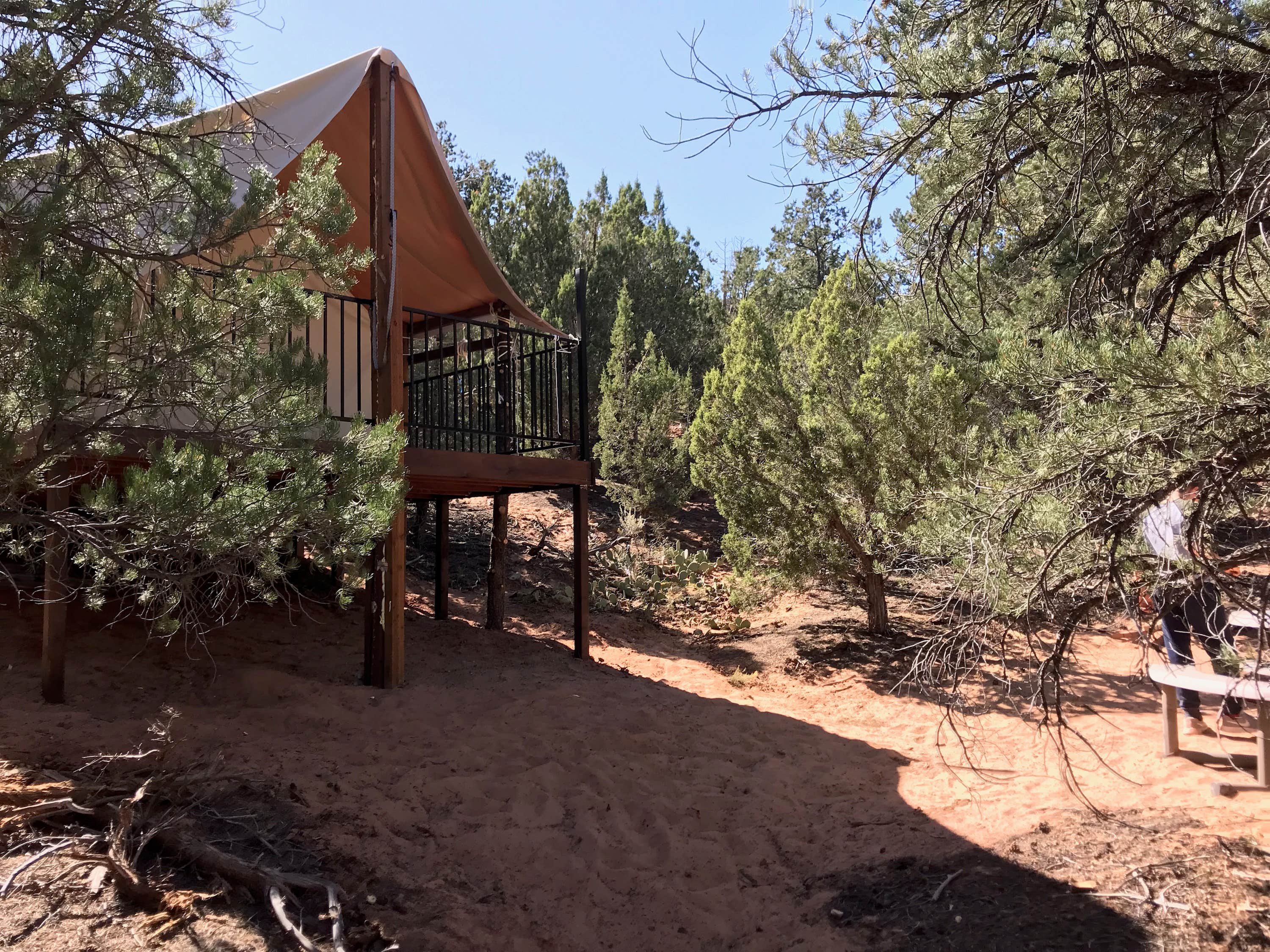 Brad G.'s photo of tent camping at Water Canyon Cliffside Cabin L and L near Veyo, UT