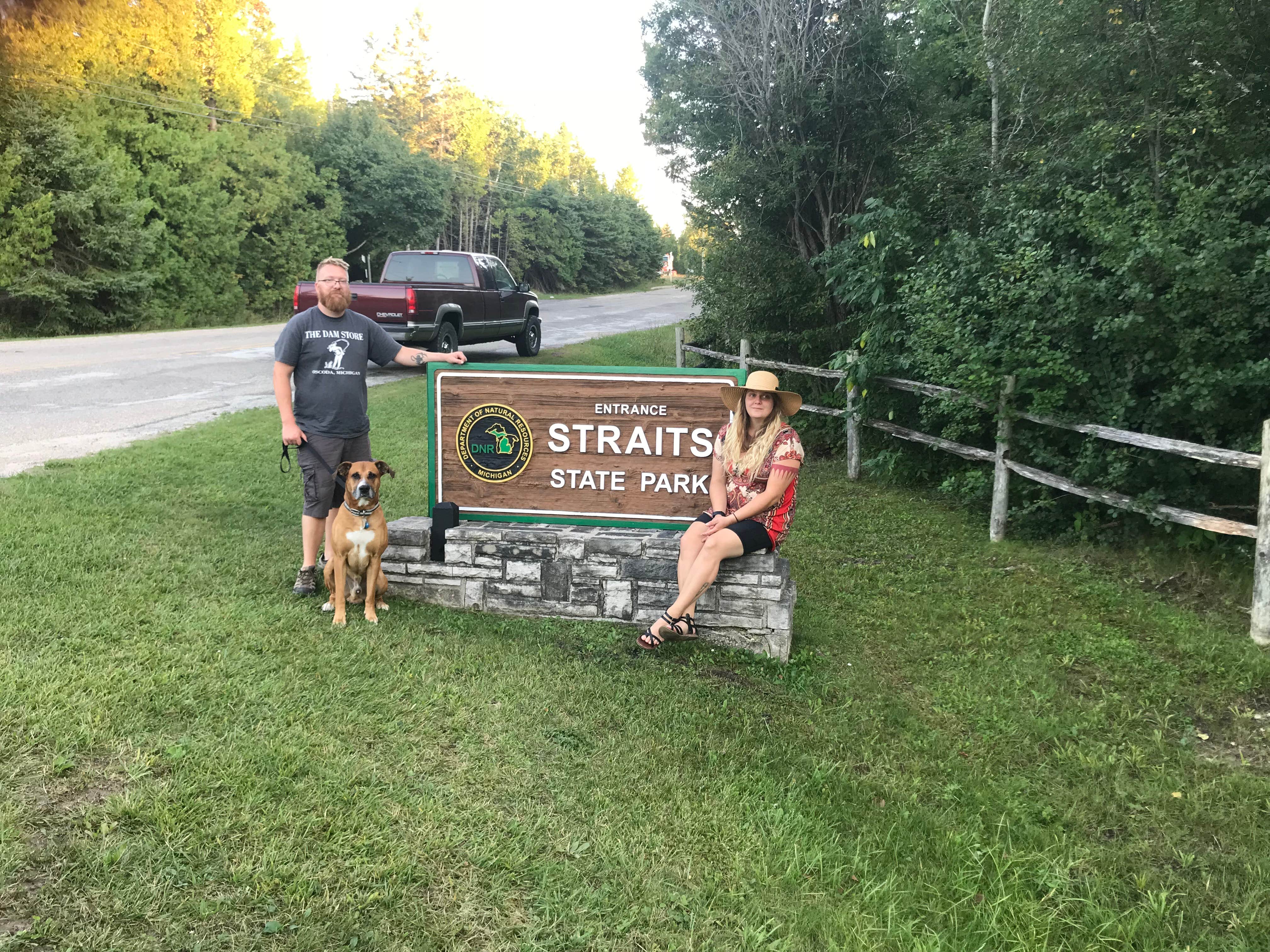 Nikki M.'s photo of camping with pets at Straits State Park Campground in Michigan