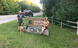 Nikki M.'s photo of camping with pets at Straits State Park Campground near Mackinaw City, MI