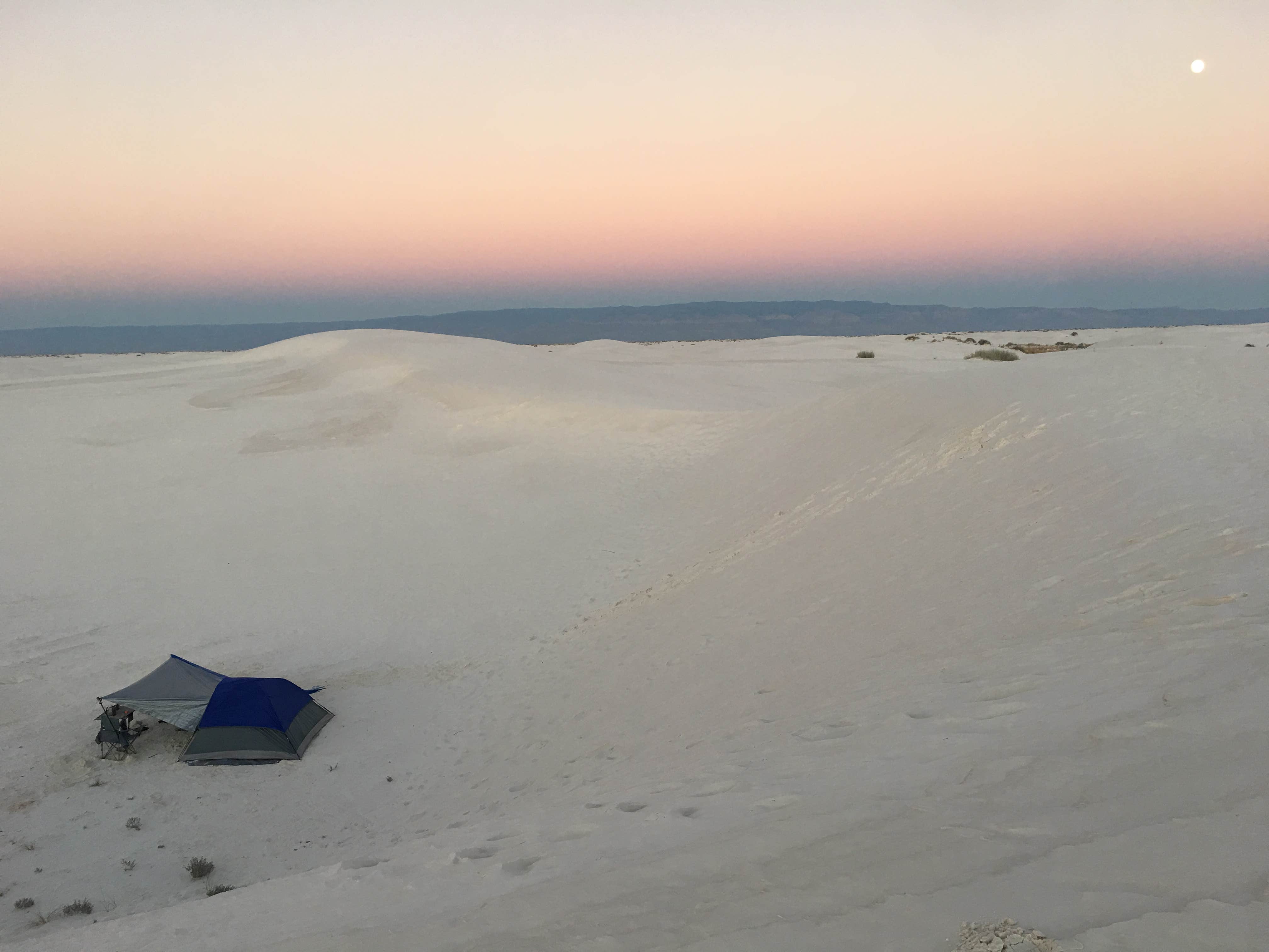 Craig G.'s photo of tent camping at Backcountry Primitive Sites — White Sands National Park near Tularosa, NM