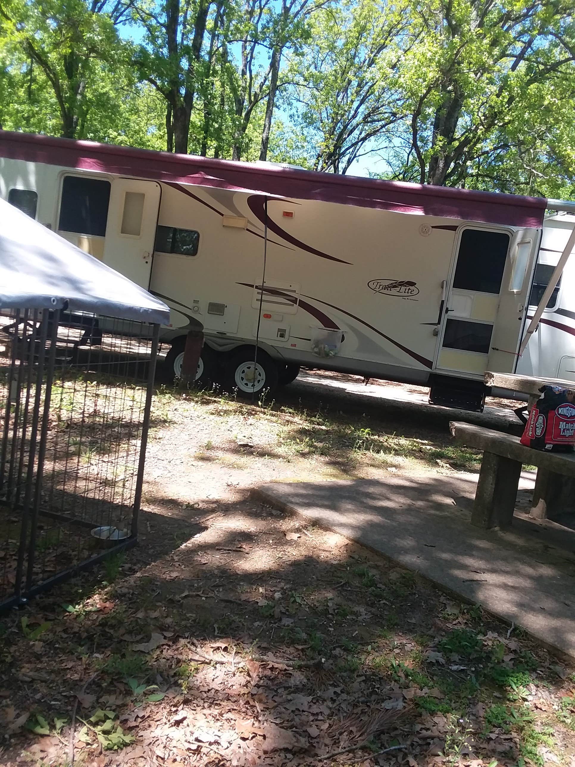 lisa J.'s photo of rv camping at Coffee Mill Lake Recreation Area near Hugo Lake
