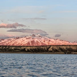 The Ruby Mountains turn pink each evening as the sunsets.