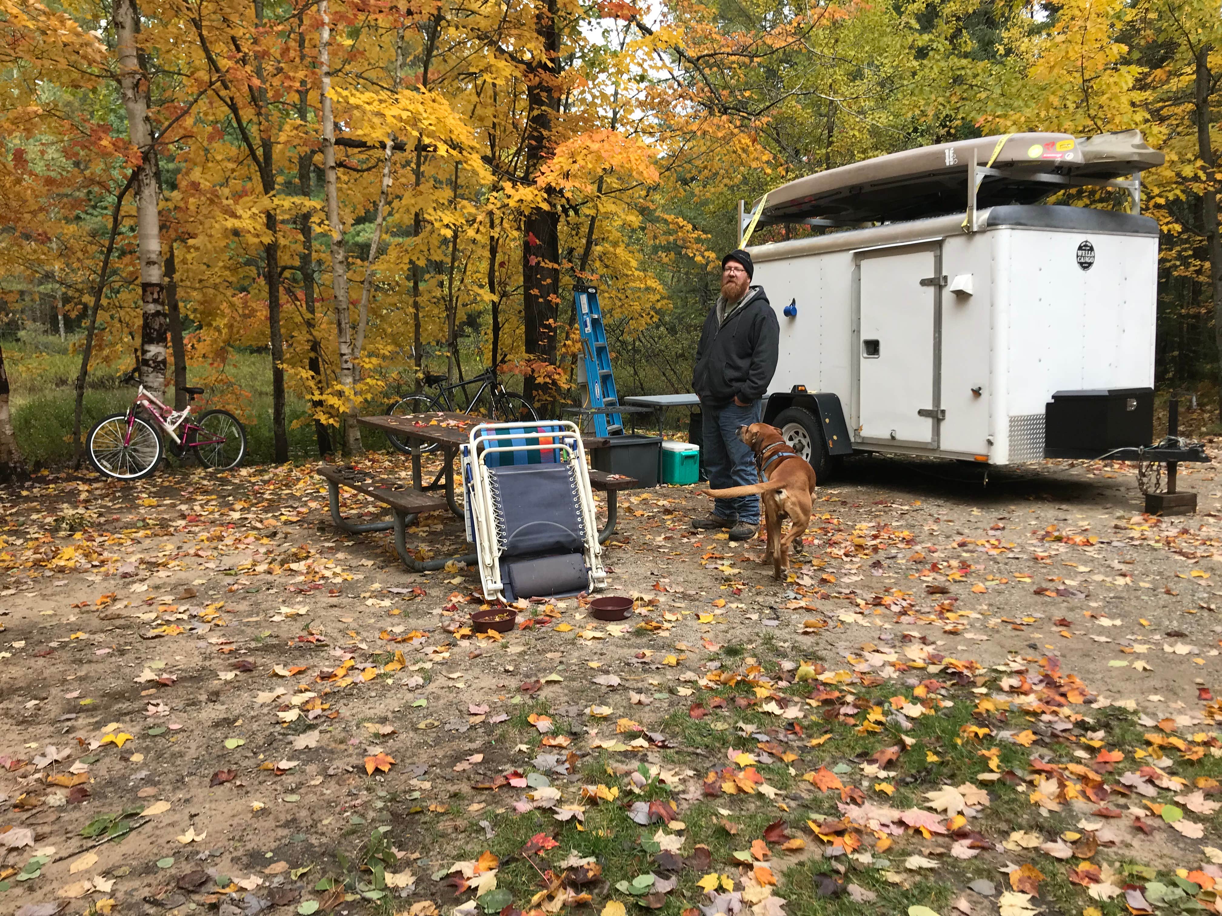 Nikki M.'s photo of camping with pets at Lower Falls Campground — Tahquamenon Falls State Park near Eckerman, MI