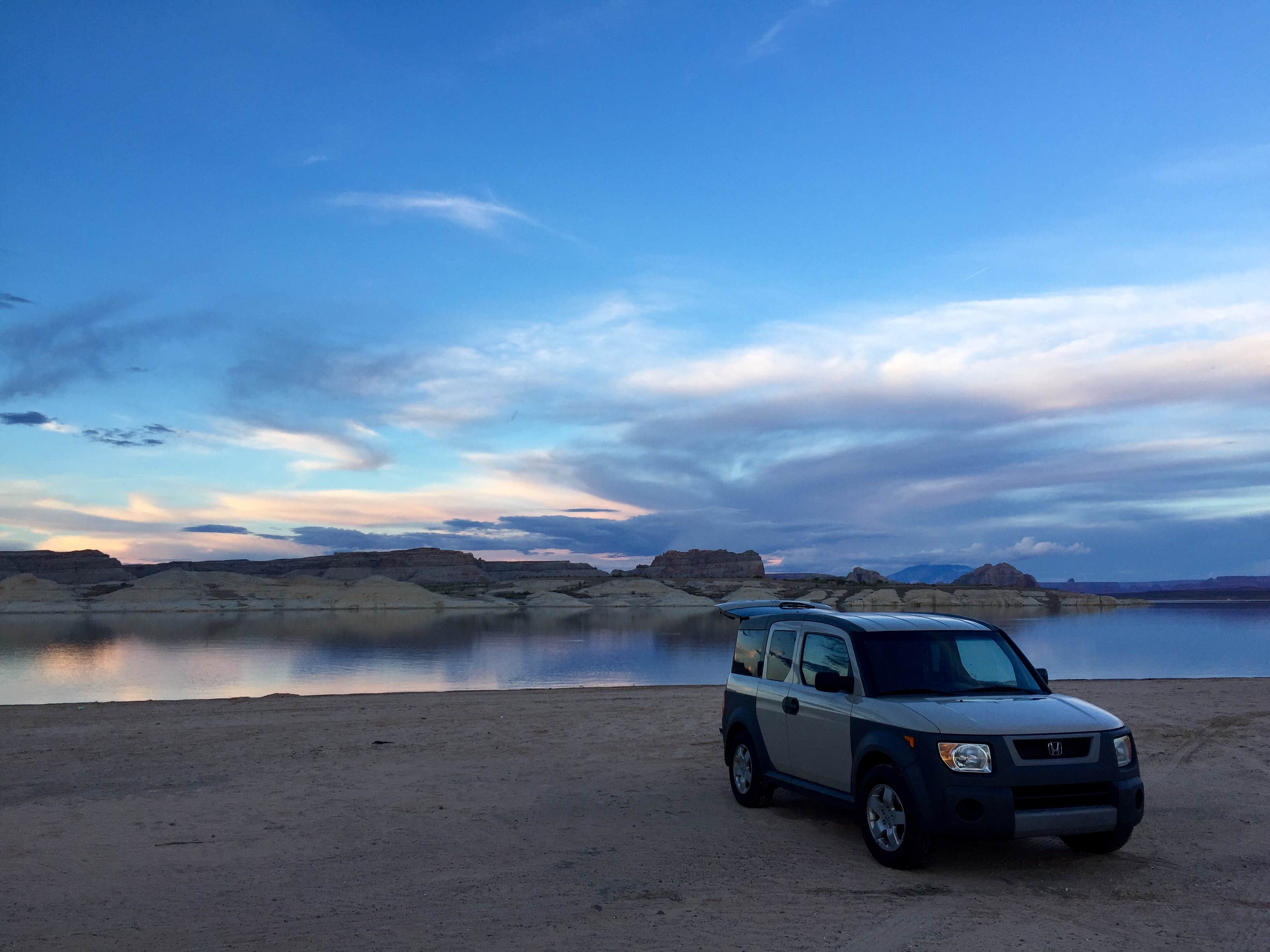 Laura H.'s photo of rv camping at Lone Rock Beach Primitive Camping Area — Glen Canyon National Recreation Area near Marble Canyon, AZ