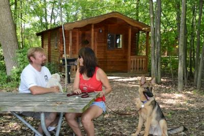 Cabins are pet friendly!