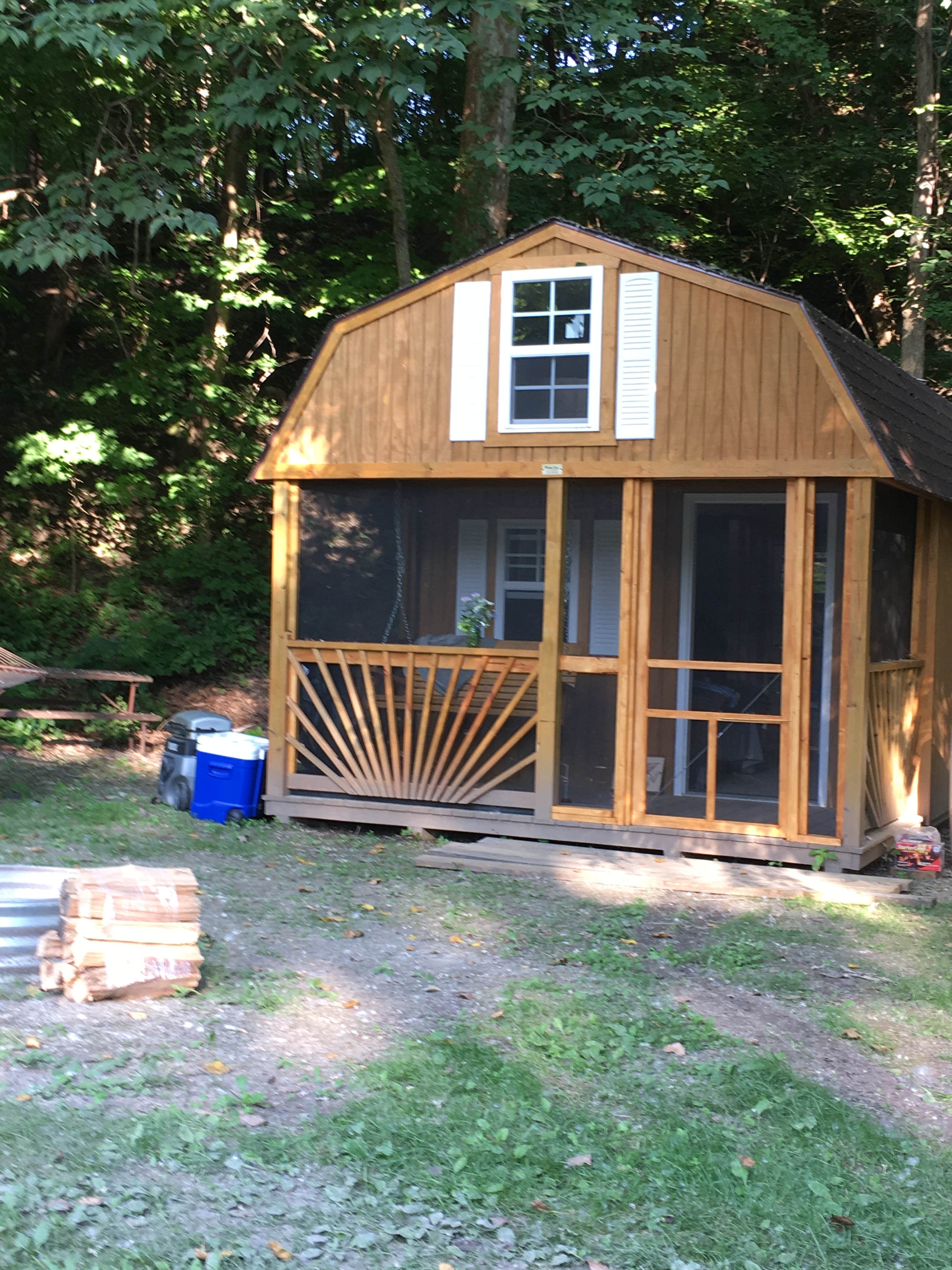 Annie C.'s photo of a cabin at Pleasant Creek Campground near Somonauk, IL
