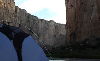Bounding Around's photo of tent camping at Santa Elena Canyon — Big Bend National Park near Terlingua, TX