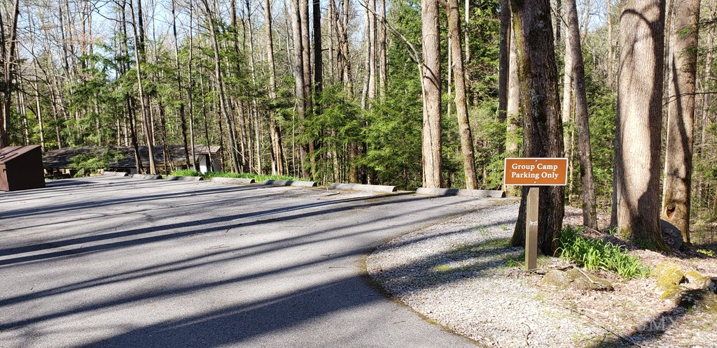 Parking for most of the Cosby group sites is across the camp road from the sites