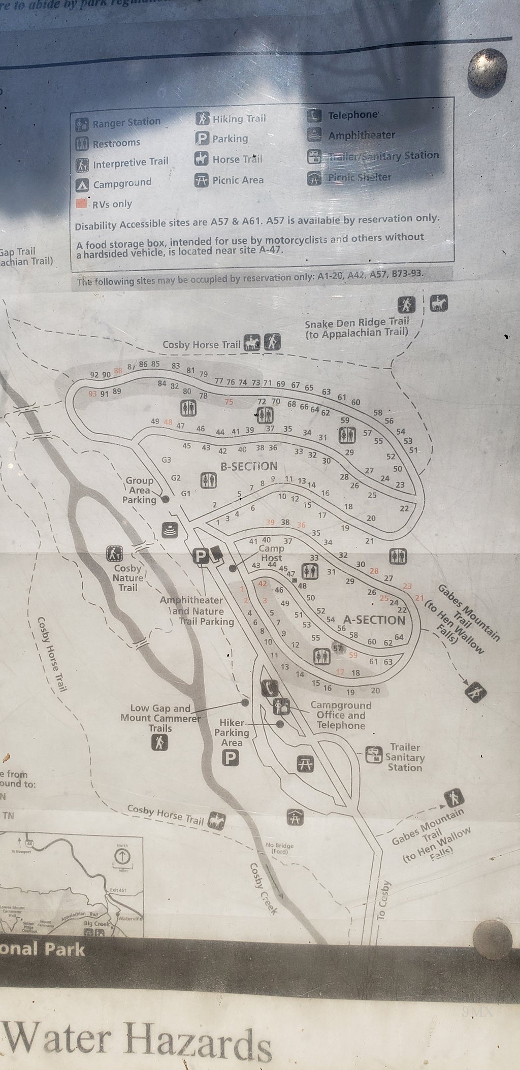 Cosby Campground map
