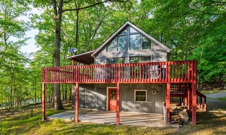 Camping near Mountaintop Cabin w Amazing Mtn Views,Hot tub,Deck, WiFi: Hot Tub, Huge Deck, WiFi, Fire Pit at Chalet Cabin, Cross Junction, West Virginia